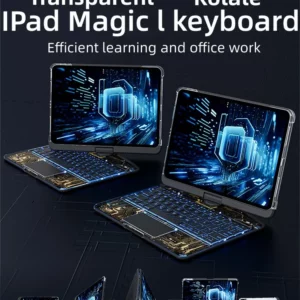 Transparent rotating iPad Magic Keyboard for iPad Air 5 10.9 for iPad Pro 11 case Pro 12.9 inch 2023 Wireless Bluetooth keyboard